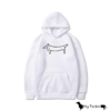 Sweat Teckel Dessin Blanc